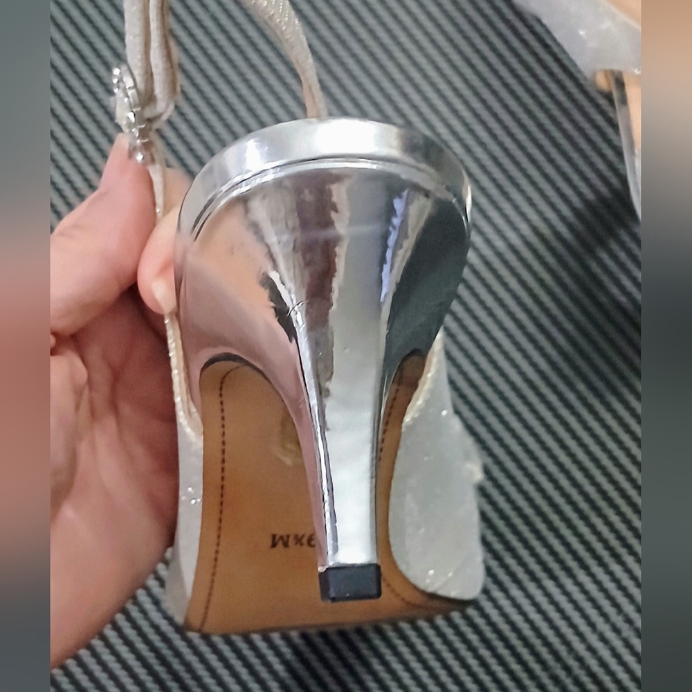 J. Renee SILVER Gabino Pointed Toe w/ BOW, Slingback Pumps *Sz 9.5* NEW, no Tags - Picture 15 of 16